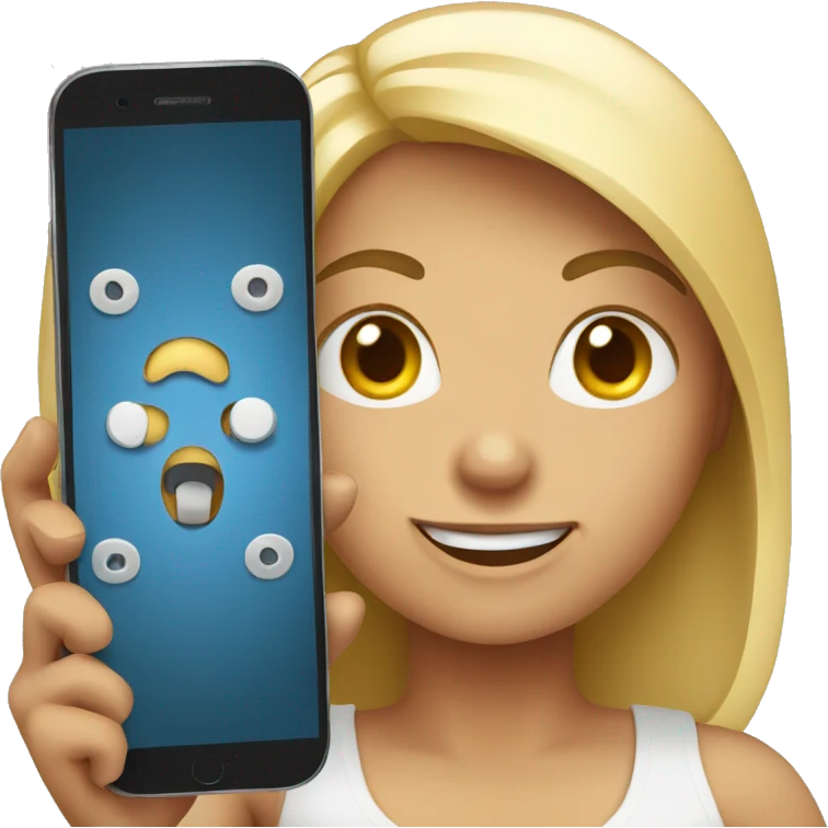 woman showing big phone emoji
