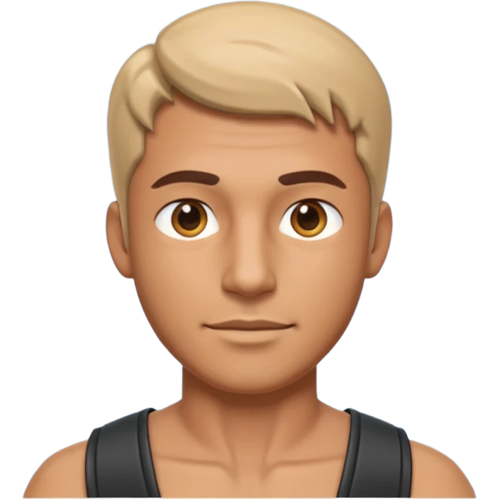 Create a highly polished, 3D game UI–style illustration of a   MAN HEAD emoji
