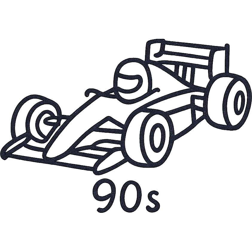 racing cars in 1990s emoji