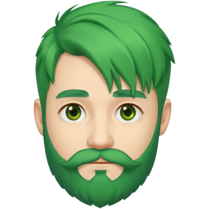 green hair and beard man emoji