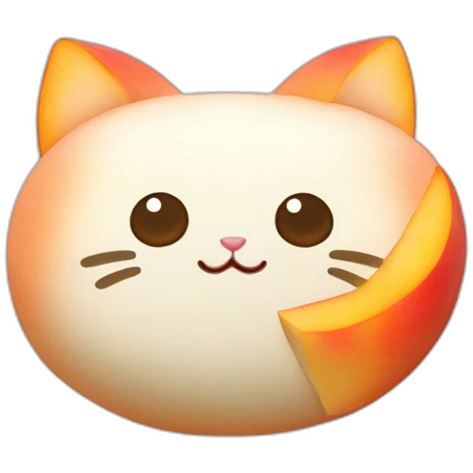 peach rice cake mochi cat emoji