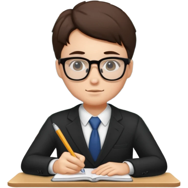 business student sitting taking classes emoji