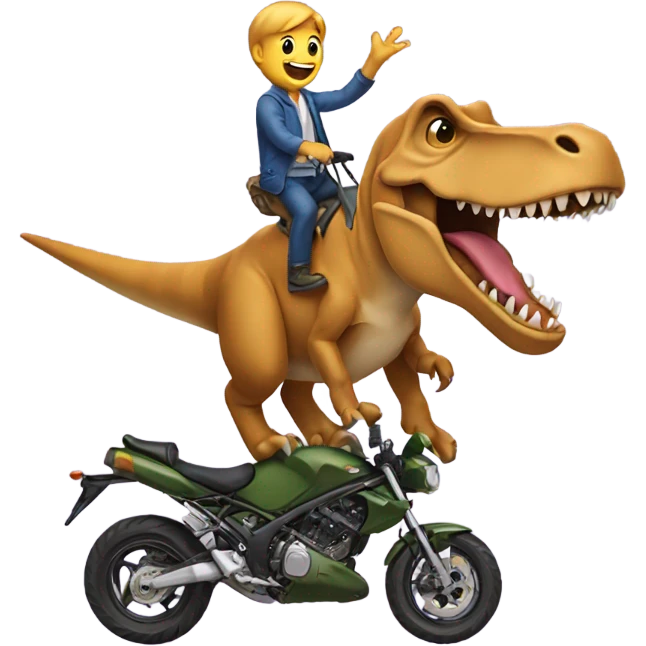 Dog riding a T-Rex  emoji