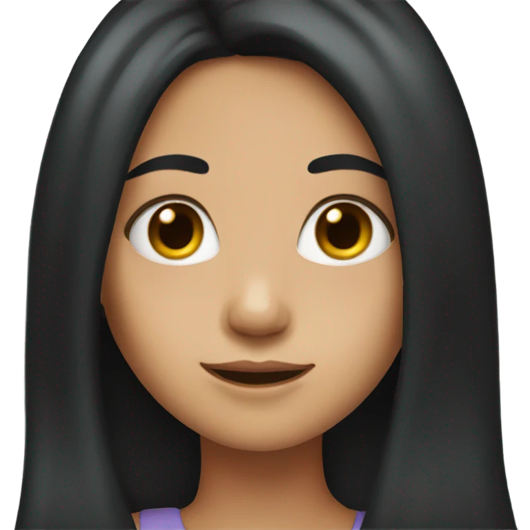 White girl with long black hair emoji