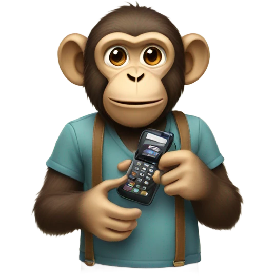 A monkey with a phone emoji
