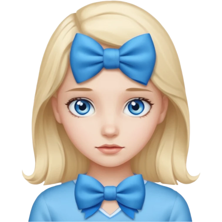 Girl with blue bow emoji