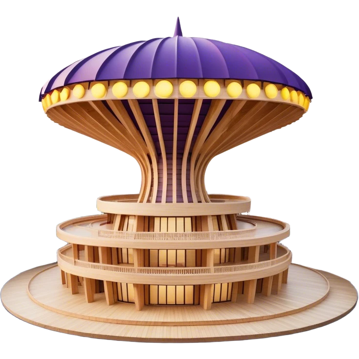 Cinematic Realistic Metropol Parasol Landmark Emoji, depicted with a modern wooden structure set against a vibrant cityscape rendered with detailed textures and dynamic, contemporary lighting. emoji