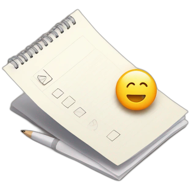 Design a bright, glowing check mark with a 3D effect, set against a backdrop of a completed to-do list." emoji