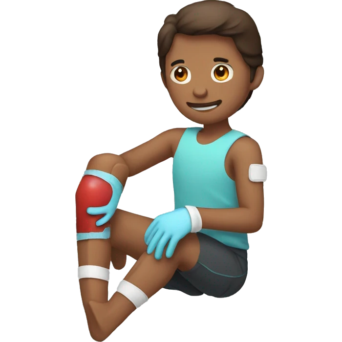 handling knee wounds with gloves emoji