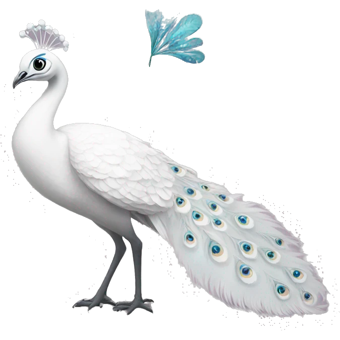 White peacock with a bow emoji