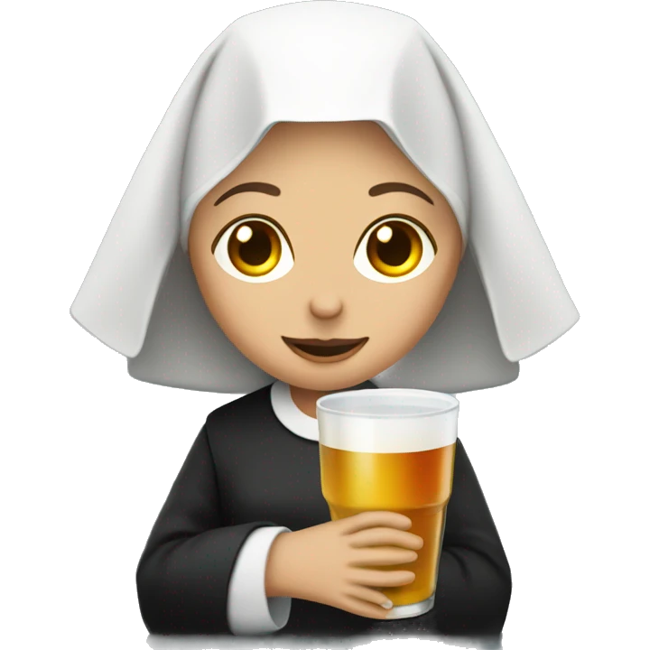 Nun with drink emoji