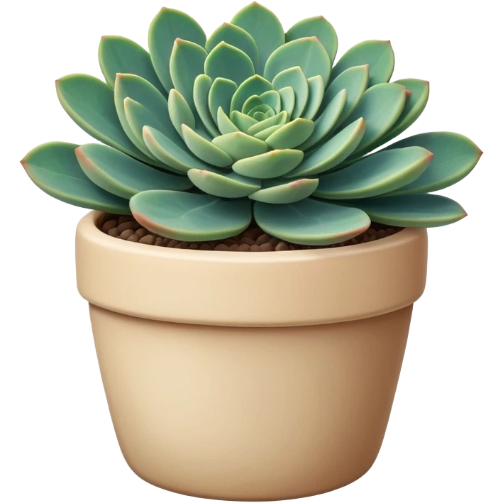 Sedum Pachyphyllum succulent plant with blue-green thick leaves in a beige ceramic pot emoji