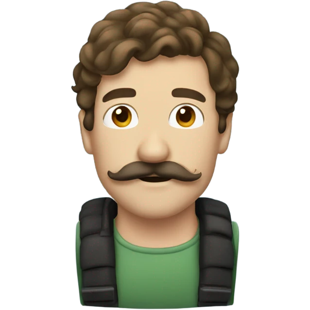 Mustache man brown hair snorkel  emoji