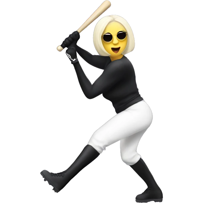 Lady Gaga swinging a bat near someone  emoji