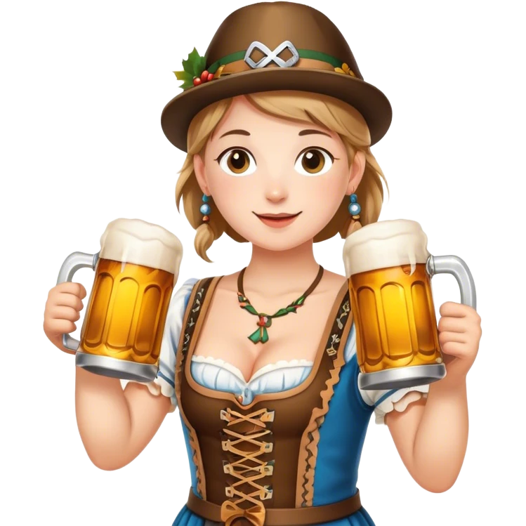 Cinematic Realistic Oktoberfest Pop Culture Emoji, depicting a vibrant celebration with beer, music, and traditional costumes rendered with dynamic textures and festive lighting. emoji