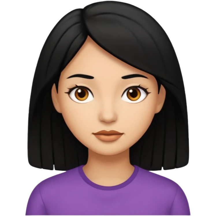 Mujer pelo negro, morena clara emoji