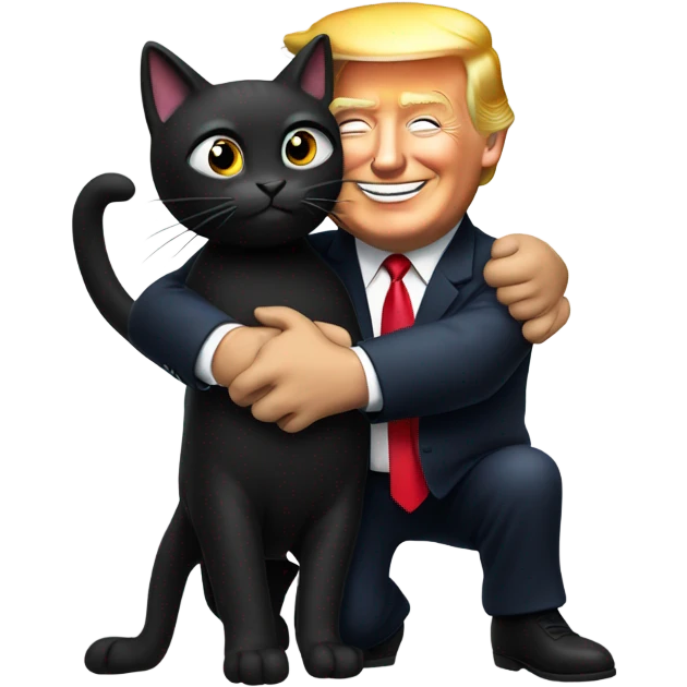 trump hugging black catemoji emoji