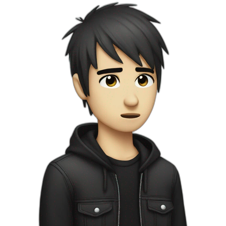Emo boy very sad emoji