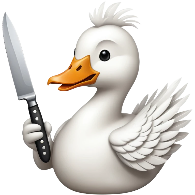 Goose with a knife in mouth emoji