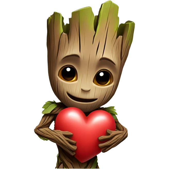 Groot Holding a Heart  emoji