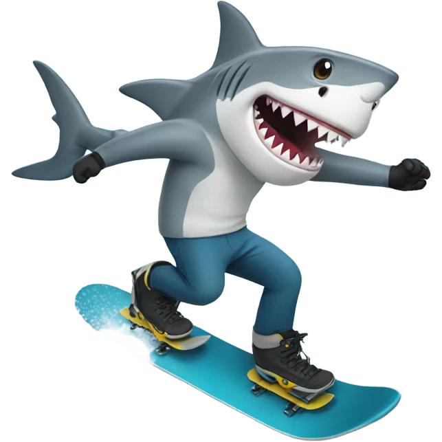Shark snowboarding emoji
