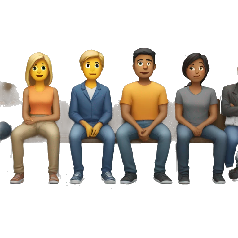 Group of people sitting in rows facing the side emoji