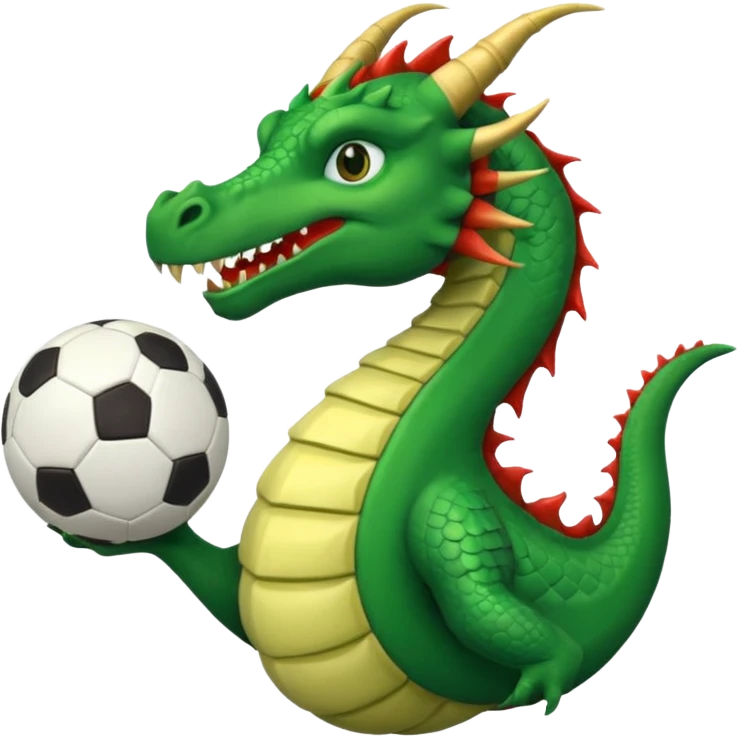 ein Drache mit einem Zauberstab in der Hand  und einem Hud  auf dem kopf und ein Fussball in der anderen hand emoji