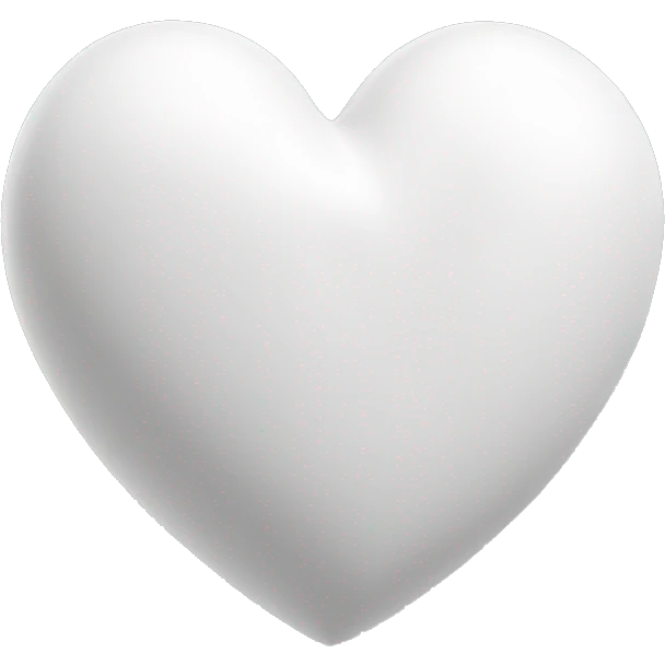 3d white heart emoji