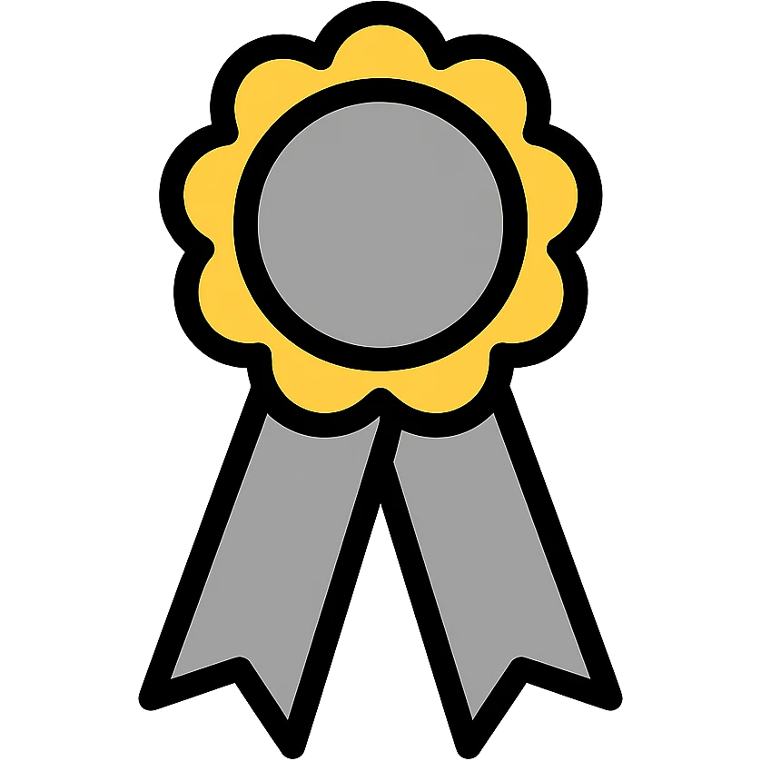 grey ribbon icon with color outline emoji