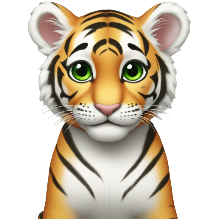 Baby tiger green eyes emoji