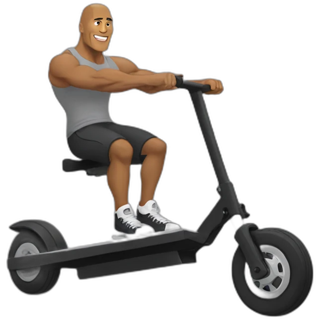 The rock qui fait de la trottinette emoji