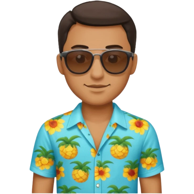 man with sunglasses and summer shirt emoji