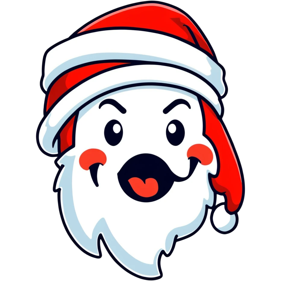 screaming face with a Santa hat emoji