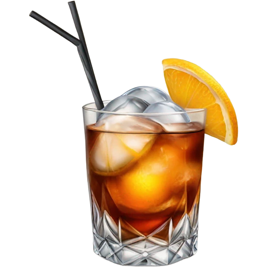 old fashioned cocktail with ice sphere emoji