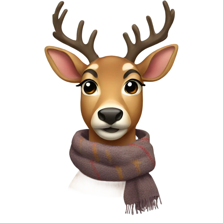 Deer with scarf emoji
