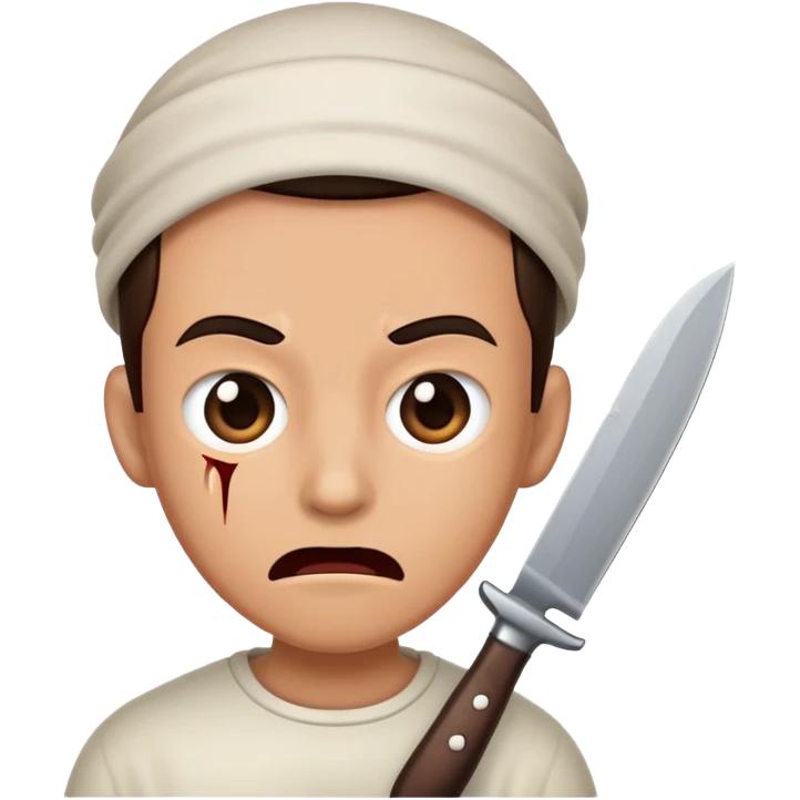 speaking face with a knife in front, as if telling a scary story emoji