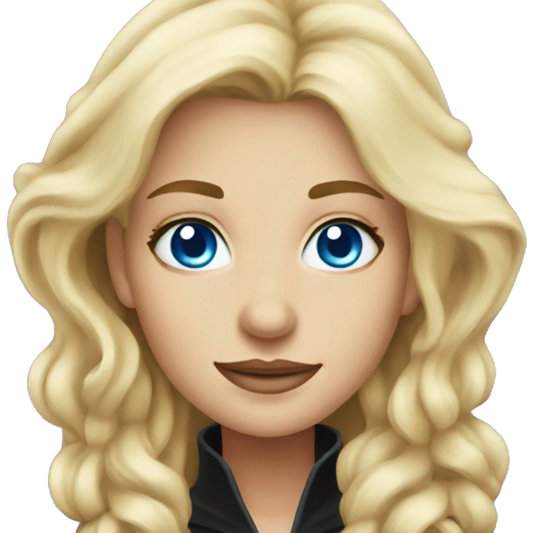 Beautiful blonde blue eyed witch emoji