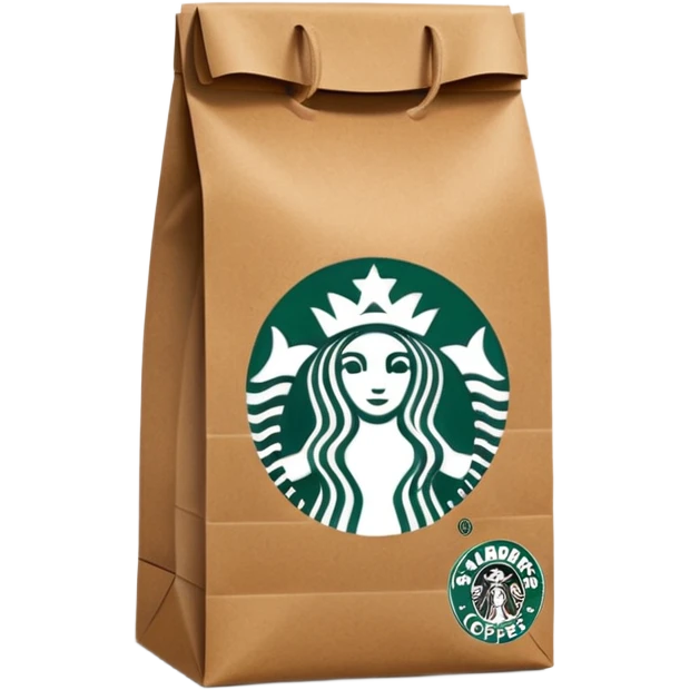 Ultra realistic, Starbucks bag emoji