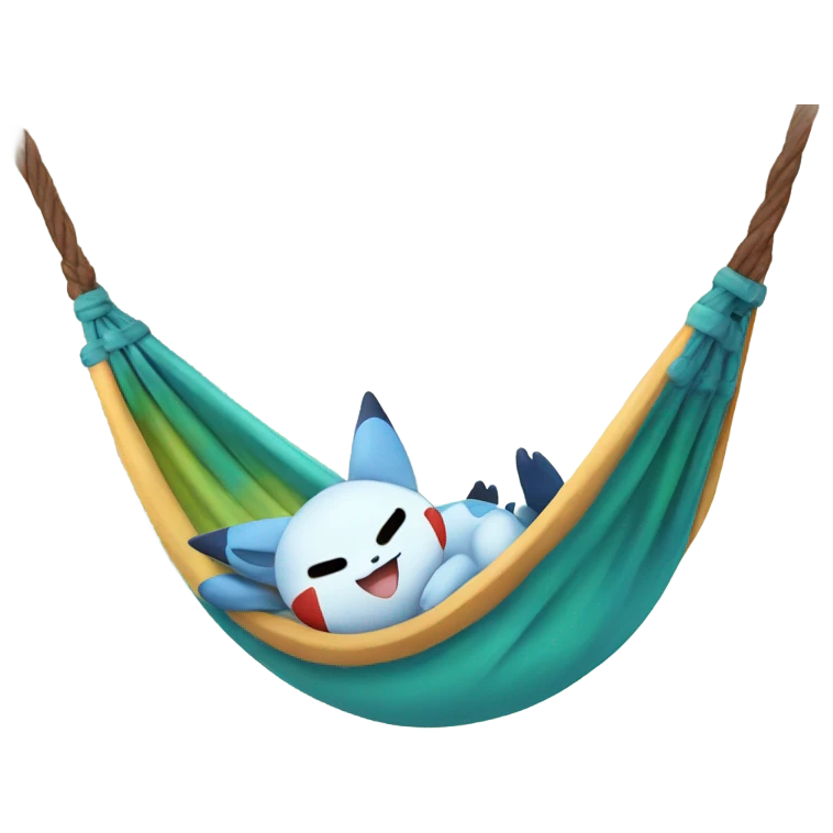 Snorelax the Pokémon is chillin in a hammock  emoji