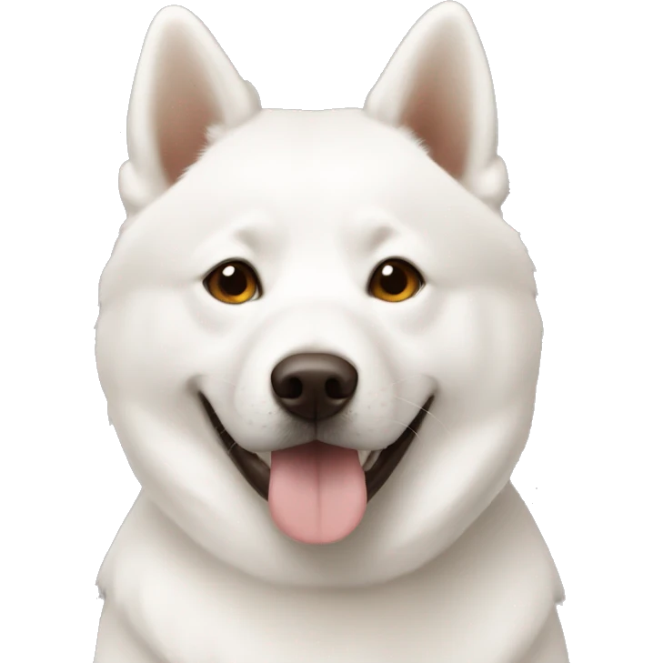 lovely white jindo with brown dot emoji