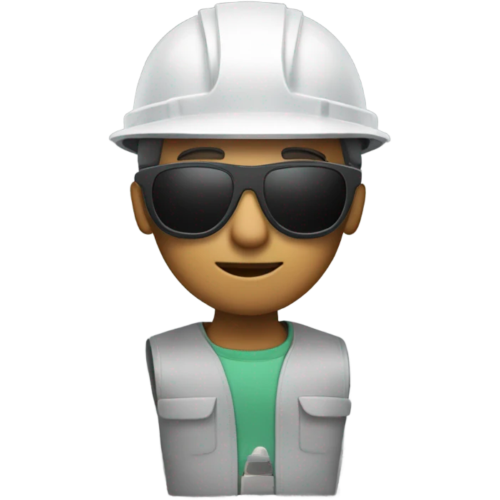 Engineer wearing a sunglasses and helmet emoji