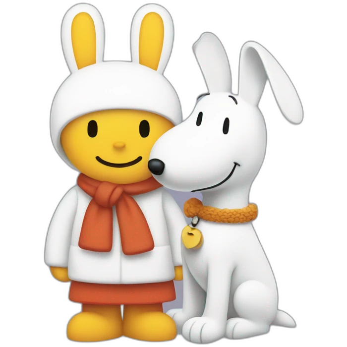 Miffy and Snoopy emoji