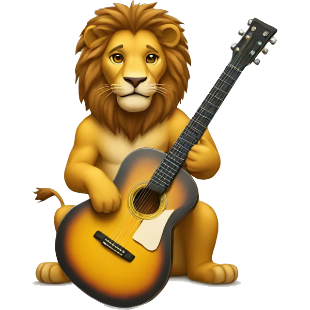 lion holding a guitar emoji