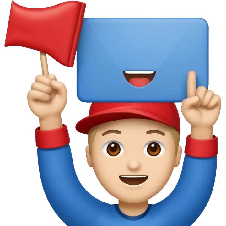 cheering sign sports in blue (#00A3E0) and red (#F9423A) emoji