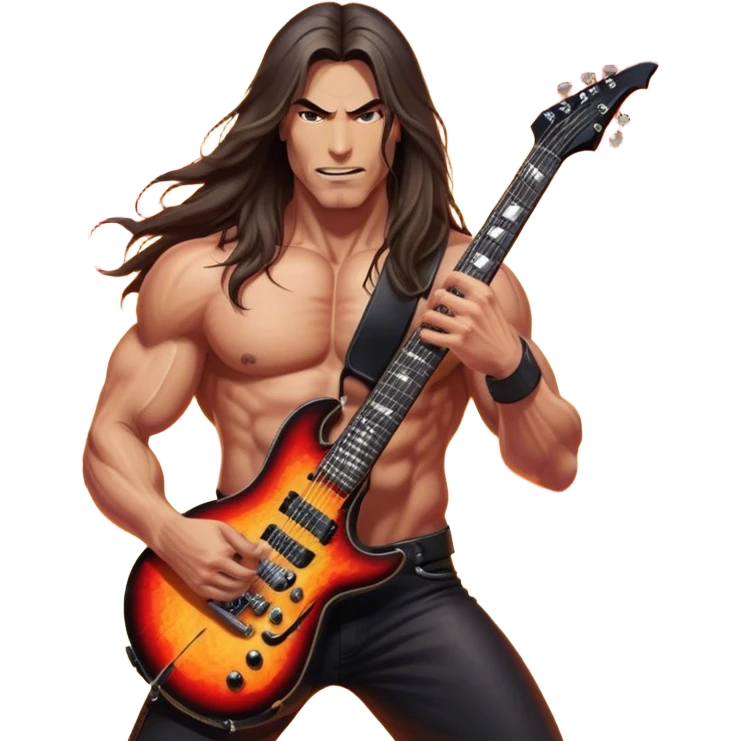 Icon for Metal Music: Manowar performing live, with powerful imagery of the band on stage, electric guitars, drums, and heavy metal energy. The background features a fiery stage and intense lights, reflecting the epic atmosphere of their concert. Transparent background. emoji