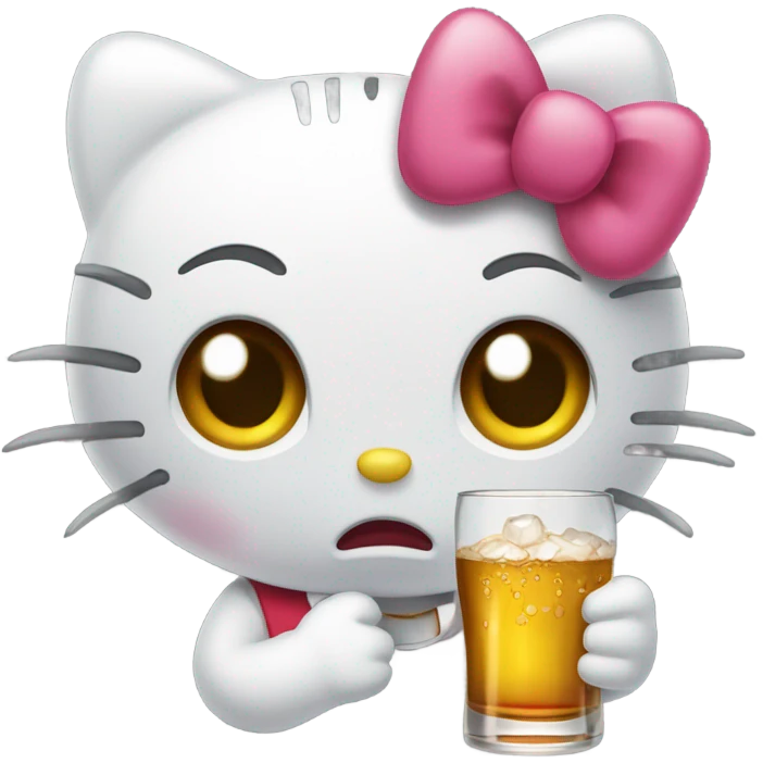 Hello kitty depressed tears with alcohol hello kitty emoji