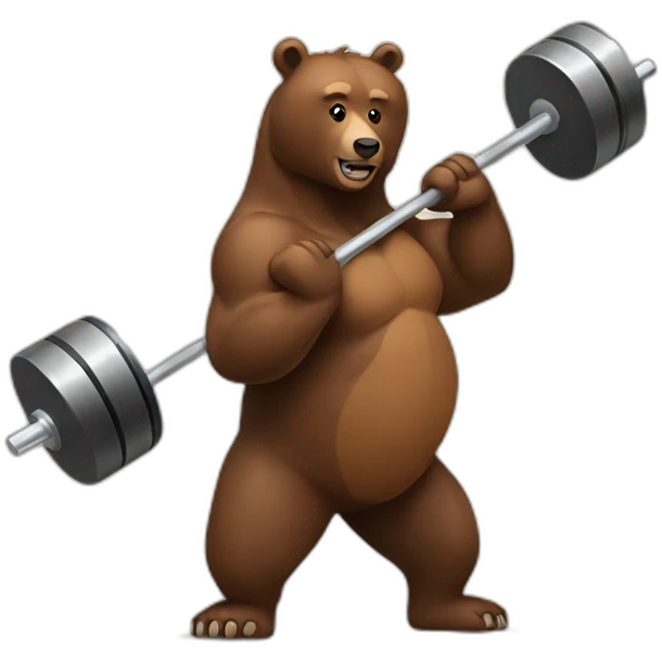 brown bear with barbell emoji