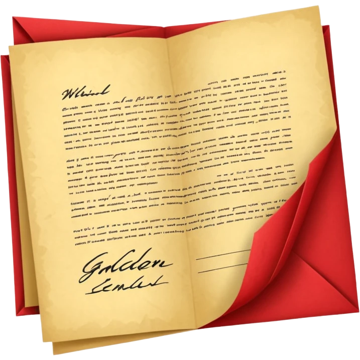 Premium contract golden paper signed and sealed emoji