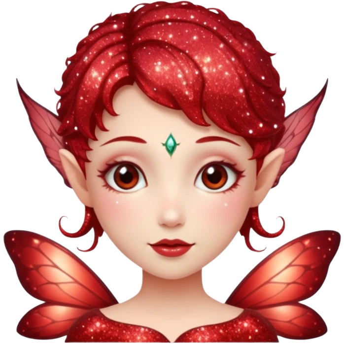 red glitter fairy emoji