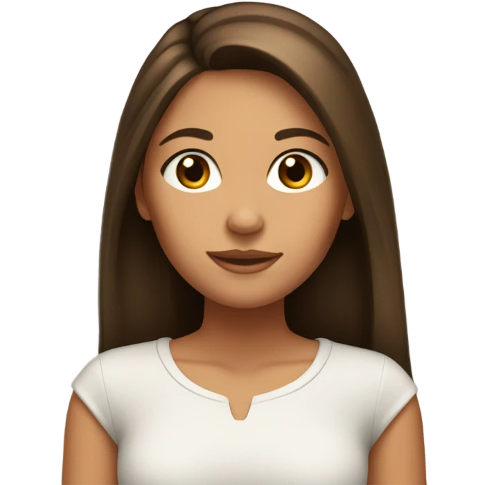 Brunette long hair tanned girl  emoji